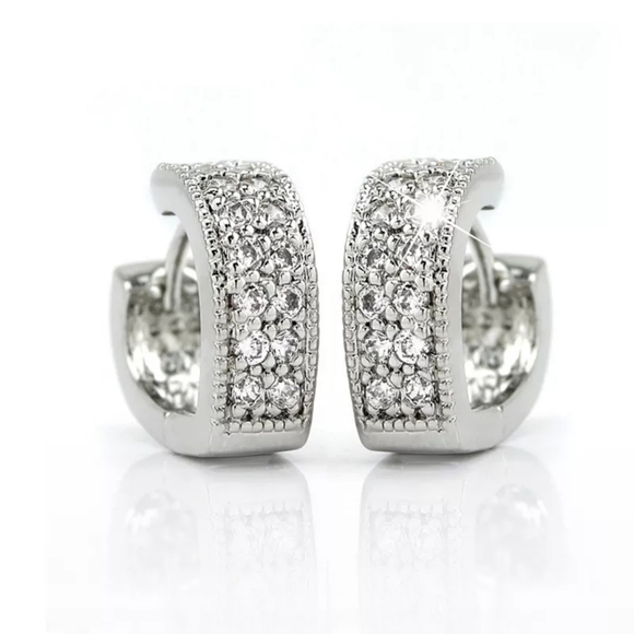 Jewelry - New Stud Hoop Diamond Earrings